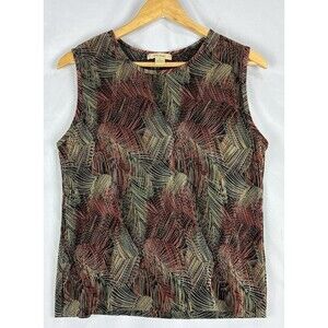 PLISSE' Sleeveless Pleated Crinkle y2k 90s vintage Top Size  XL Multi Color